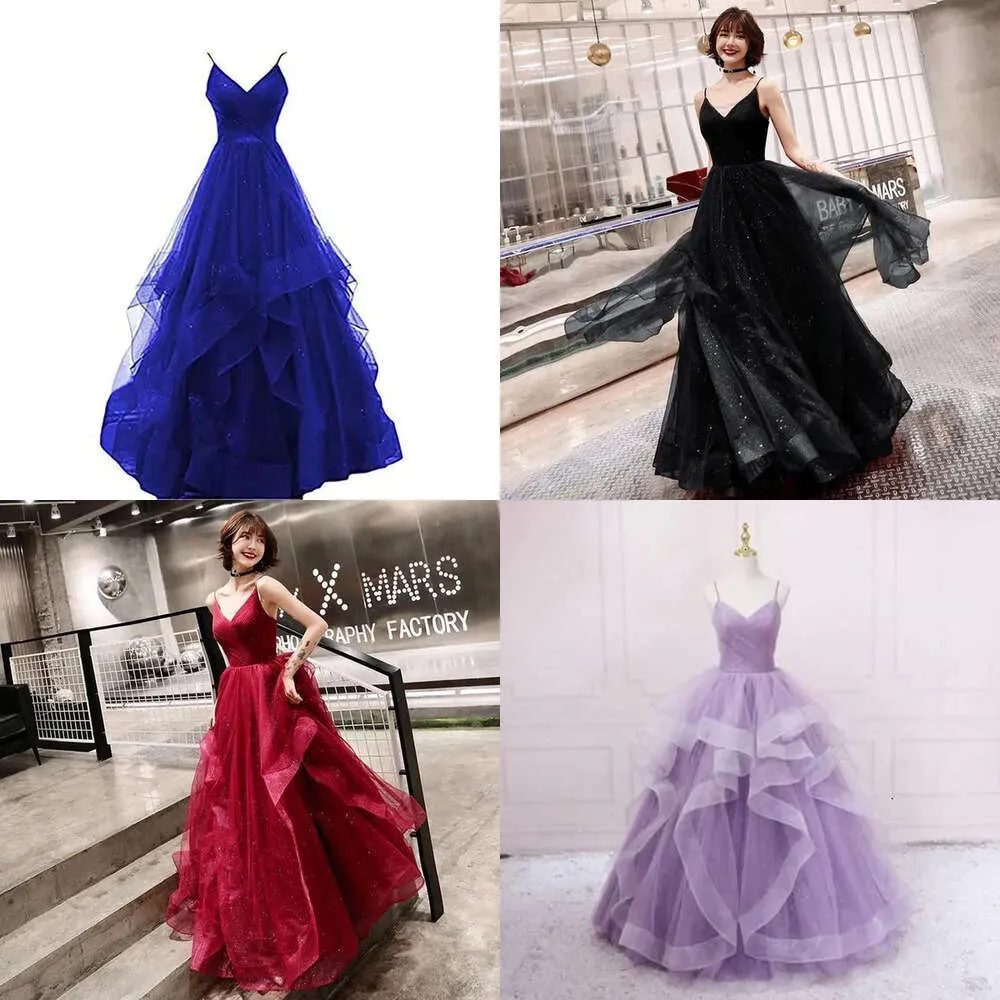 Jurken Party Boho Quinceanera Eenvoudig lovertjes Vneck -baljurk Calssic Spaghetti Strap Prom Real PO 230221