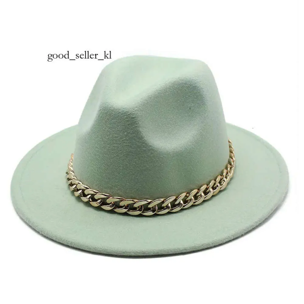 Fedora Designer Hats For Women Men Wide Brim épais Fashion Gold Chain Band Felted Hat Jazz Cap hiver automne Panama Luxury Hat 482