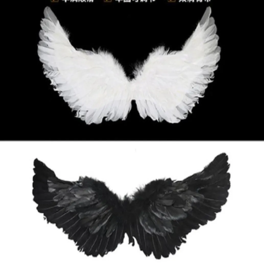 Angel Wing Feather Fairy Wingsare Swallow Design Party Decoration Halloween Christmas Masquerade Carnival cos Costumes Props Black3363696