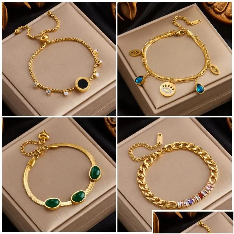 Bracciale per bracciale per fascino in oro giallo 14K per donne Nuova tendenza arrugginite per la festa dei gioielli Regali di consegna bijoux Braccialetti Dhcob DHCOB