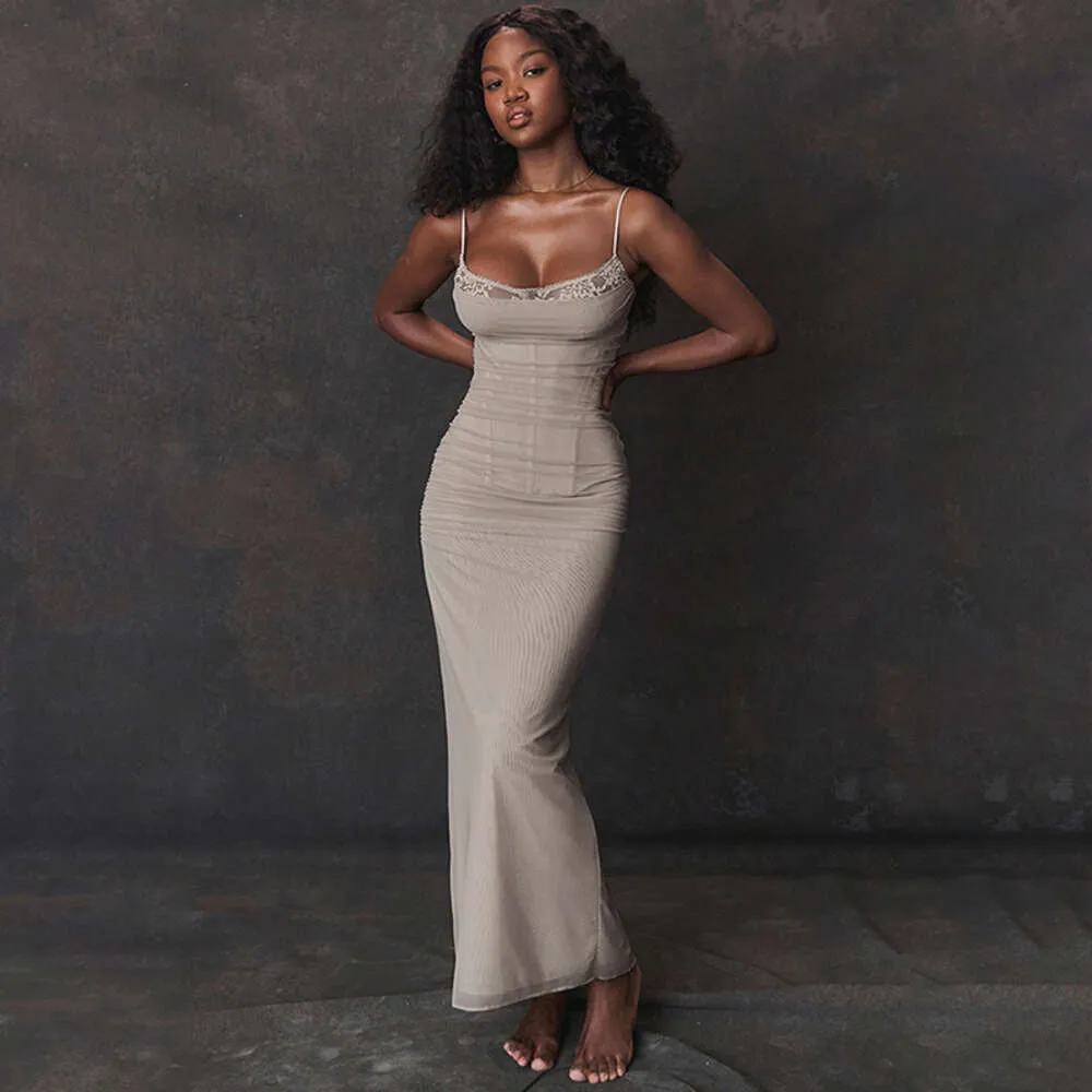 INS Style Womens Slim Fit Mesh Strapless Maxi Dress Autumn Winter 2024 Collection From Dongdumaoyi 45.23 DHgate.Com