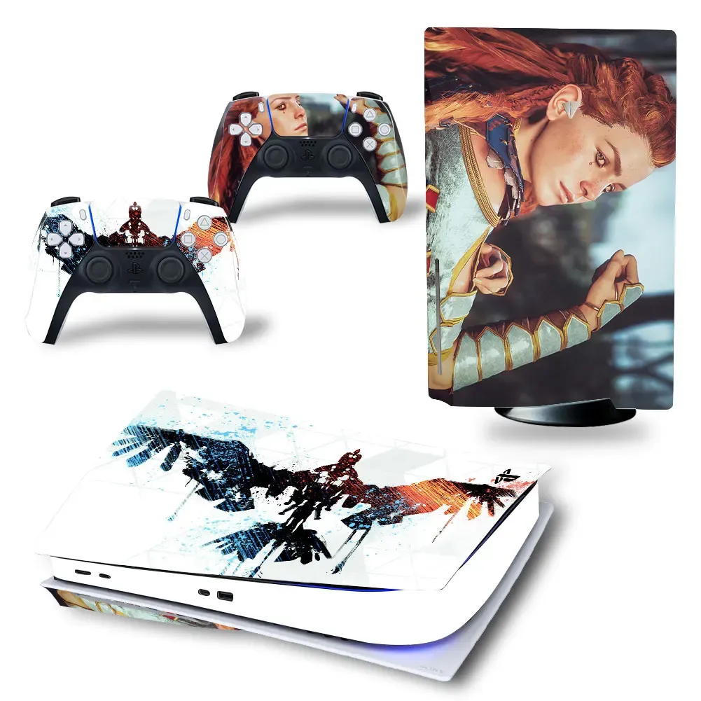 Klistermärken Nytt spelkämpe Game Horizon PS5 Skin Sticker Vinyl PS5 Disk Skin Sticker Digital Decal Cover för PS5 Console and Controls