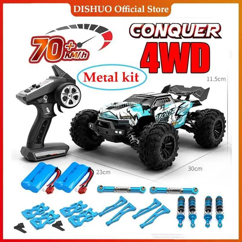 Electric/RC Car Rc Car Off Road 4x4 High Speed 70KM/H Remote Control Car with LED Headlight Brushless 4WD 1/16 Monster Truck Toys for Boys Gift T240423