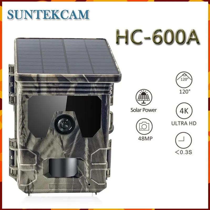 カメラSUNTEK HC600A 20MP 1080P屋外狩猟カメラソーラーパネル赤外線視点監視野生生物トラップ追跡カメラ