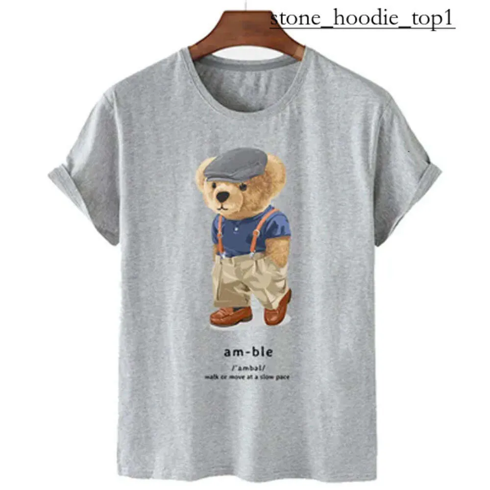 24 nuevas camisetas de camiseta de camiseta de oso pequeño camisetas de oso para hombres camiseta de polo para mujer, hombre estampado de oso estampado, camiseta casual de manga corta de lujo 3116