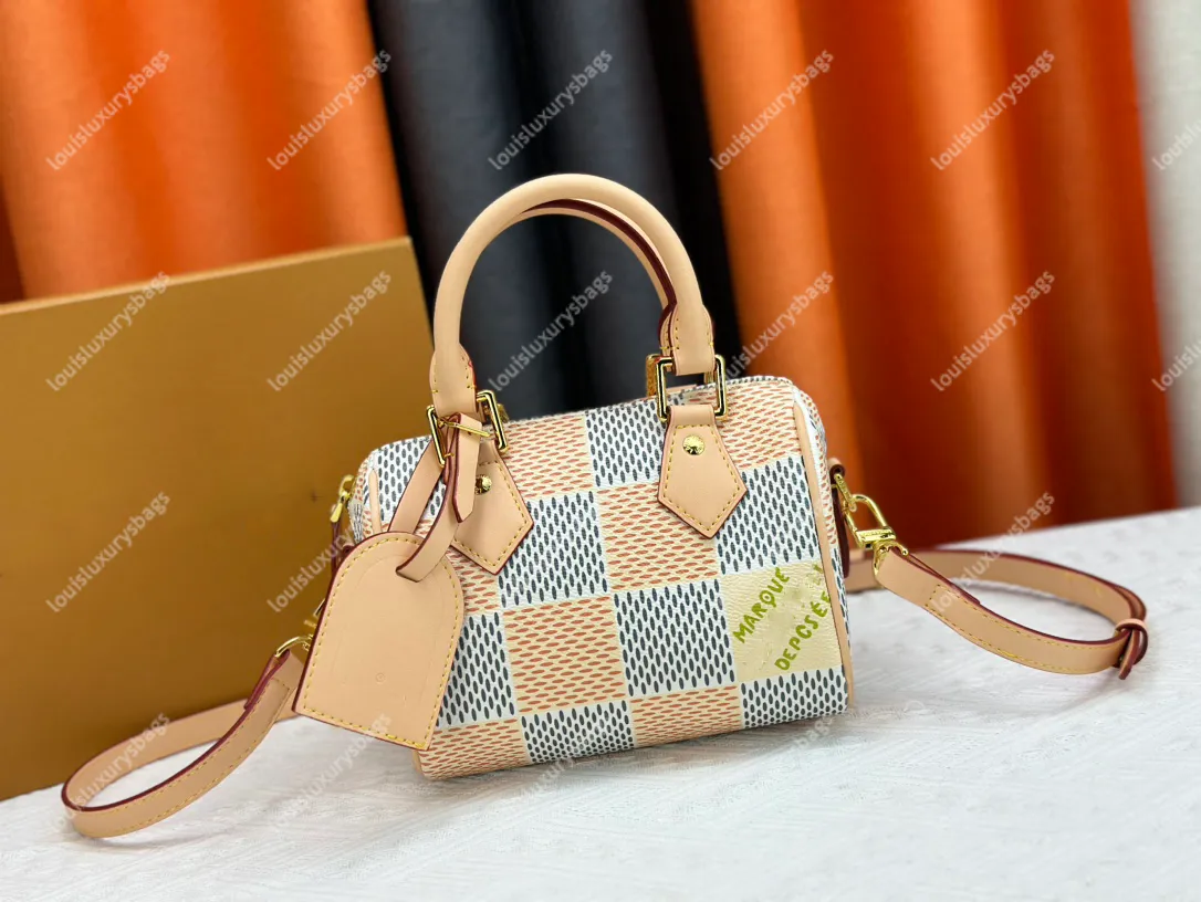 Spedy 18 Projektanci mężczyźni torebka crossbody torebka Wysokiej jakości Damier Pop Canvas Canvas Checkerboard Rame Bag