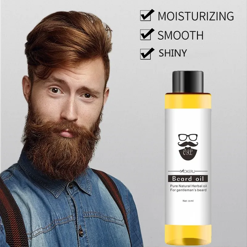 Шампуоконниционер Mokeru 1 PC 30 мл Барба нефть против выпадения волос Увлажняющий продукты роста бороды Органическое рост бороды масла для мужчин Beard Pro Care