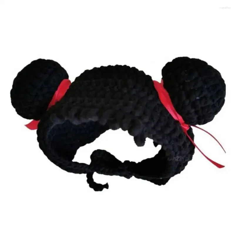 Dog Apparel Stylish Pet Headwear Adjustable Yarn Knitted Hat Comfortable Hand Knitting Puppy Cap For Christmas