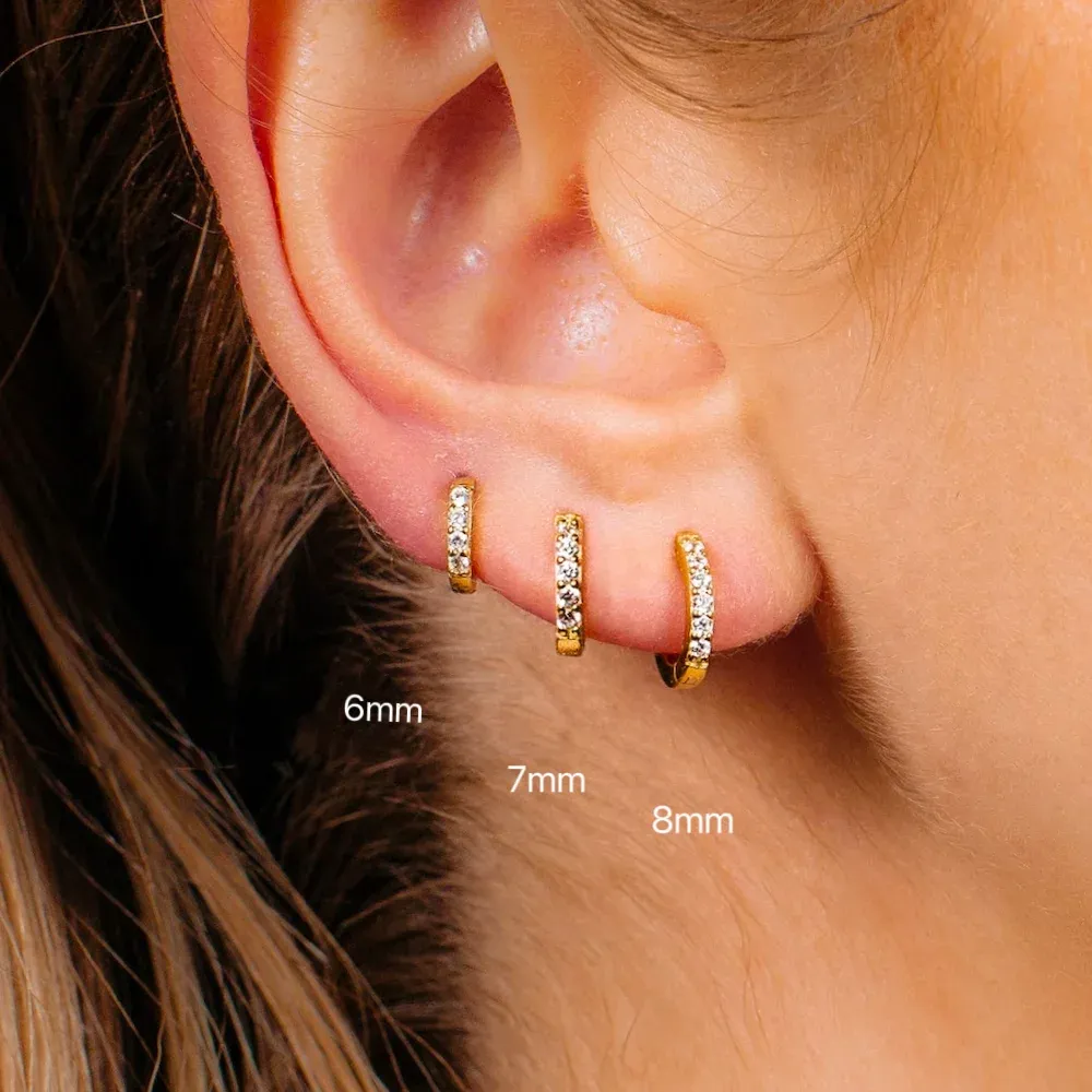 Örhängen 1/3pairs Maria Minimalistiska båge örhängen för kvinnor män Böhmen Söt rostfritt stål Tiny Zircon Piercing Ear Rings Trendiga smycken