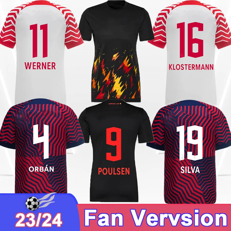 2023 24 Forsberg Poulsen Mens voetbaltruien Olmo Haidara Laimer Szoboszlai NKunku Home Away Special Edition voetbal shirts volwassen uniformen