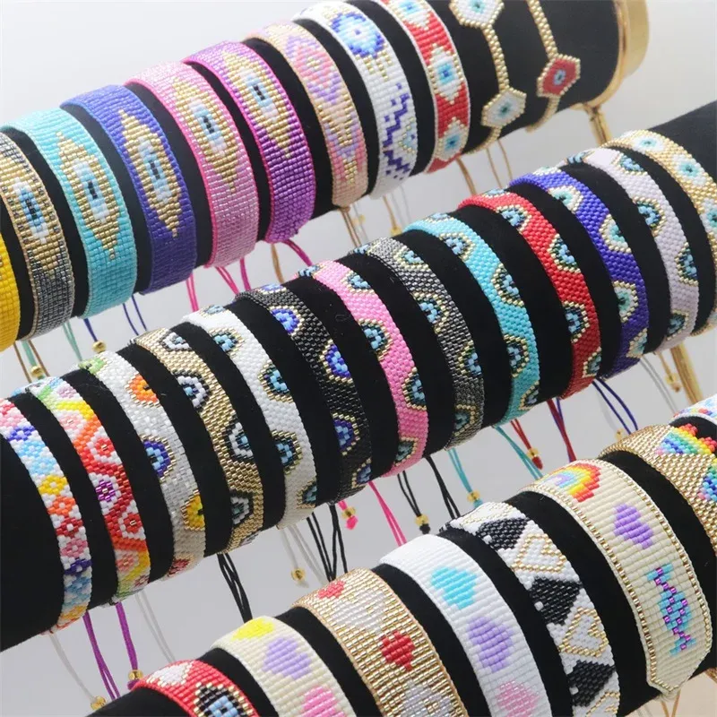 Brins zhongvi ins chaud bracelet boho bijoux joelry à la main tissé à la main pulseras mujer moda miyuki perles de semences bracelets bohemiens pour femmes