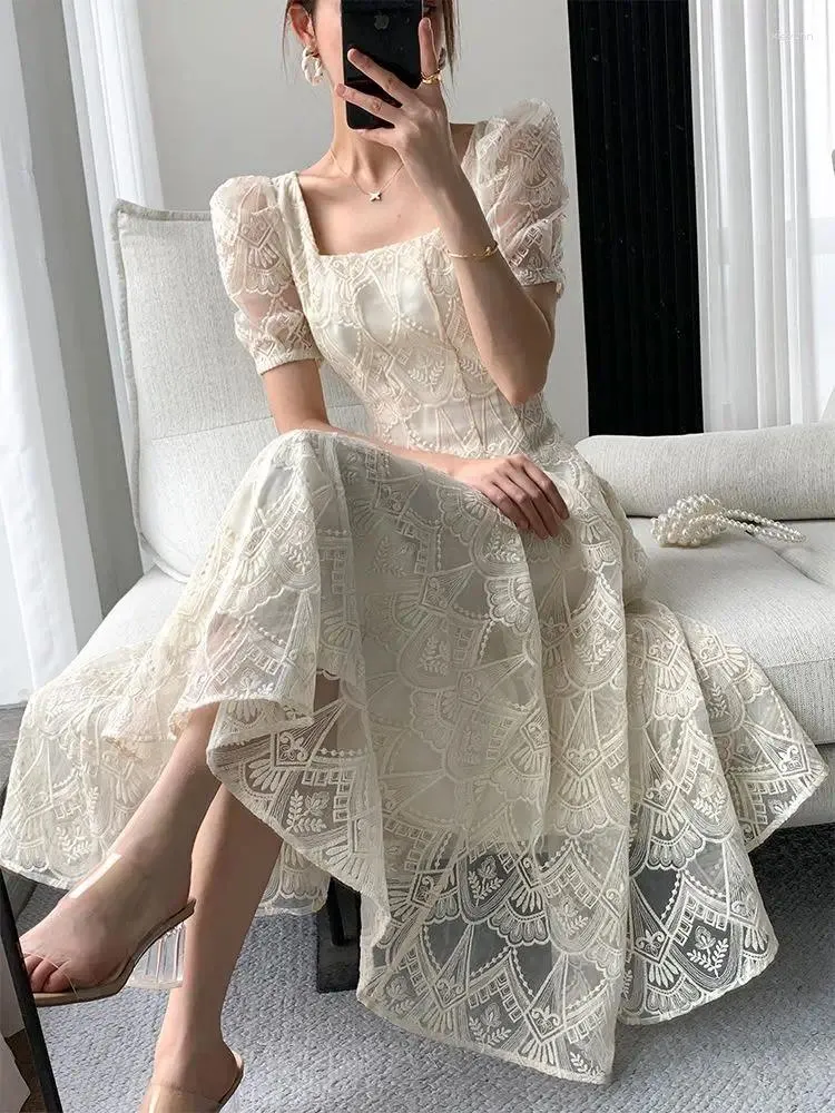 Party Dress Summer French Style Women Elegant Midi A-Line Dress with Hooded Collar and Puff Sleeves from Dhgate Urban Sexy Dresses - price 44.12 Party Dress Summer French Style Women Elegant Midi A-Line Dress with Hooded Collar and Puff Sleeves from Dhgate Urban Sexy Dresses - price 44.12