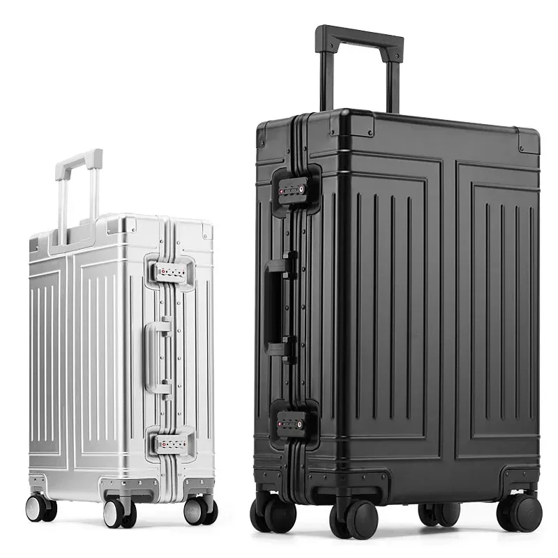 Bagages à bagages en aluminummagnesium alliage roulant à bagages à bagages 28 26 pouces Roues de valise de haute capacité 20 24 pouces