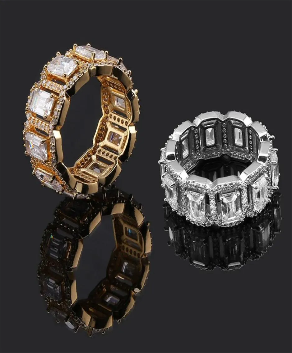 Роскошные дизайнерские ювелирные изделия мужчин кольца Bling Diamond Warders Hip Hop Jewlery Iced Out Love Ring Gold Silver Fashion New Anillo PA2170650