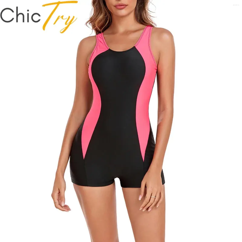 Women's Swimwear Swimsuit Leotard Athletic Beachwear Racerback With Leg One Piece Slim Figure-Shaping Swim Surfing Bathing Suit