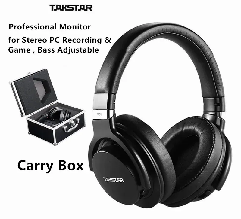 Gimbals Original Takstar Pro82 / Pro 82 Monitor Profissional fone de ouvido HIFI para gravação estéreo PC e jogo, Bass Ajustável