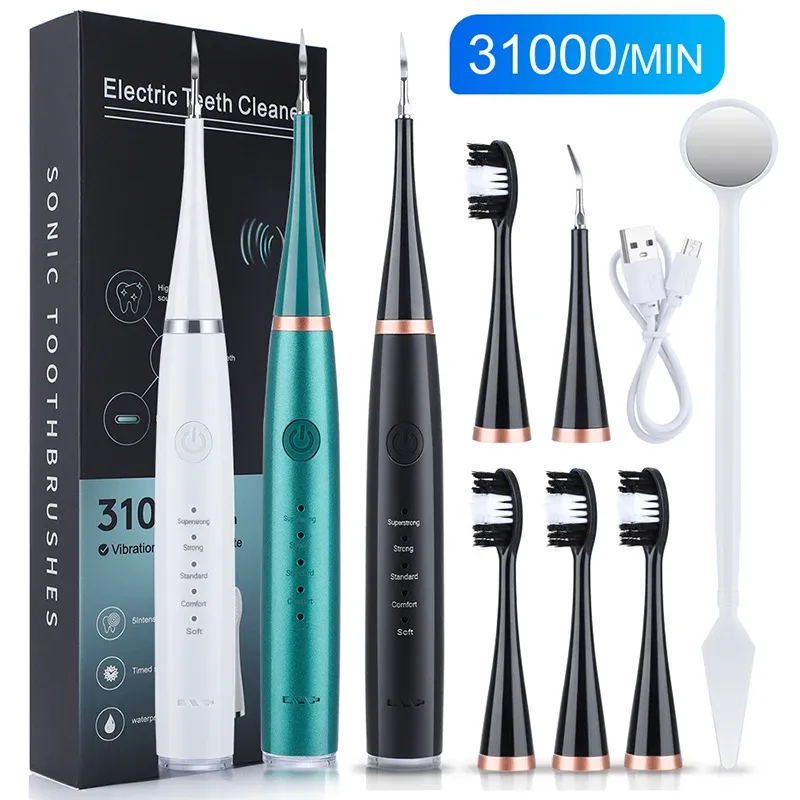 Heads Dental Tartar Remover Ultrasonic Tooth Cleaner Teeth Whiten Scaler USB Electric Toothbrush Dental Stone Removal Oral Irrigators