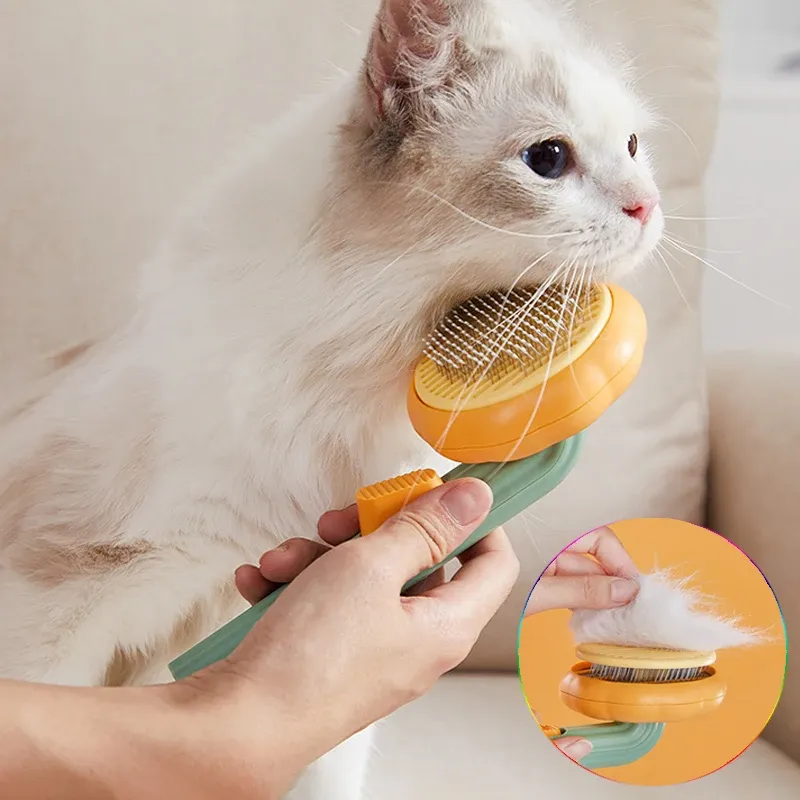 Combs Pet Cat Comb Hond Heren Haarverwijdering Zelfreactie vlooienkam voor katten hond verzorging kammen schone borstel kattenhaar removerborstel borstel huisdierbenodigdheden