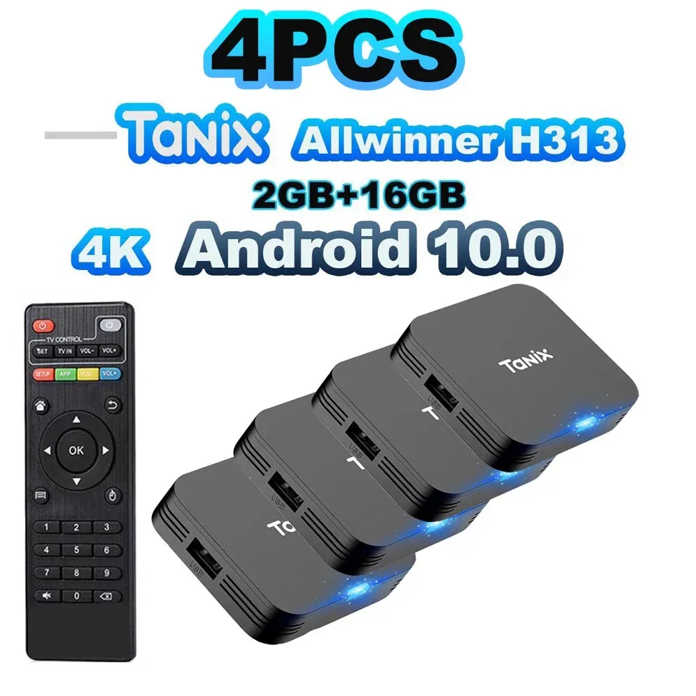 مستقبلات Tanix TX1 Android 10 TV Box 2.4g WiFi 4K Global Media Player 2PCS 3PCS 4PCS