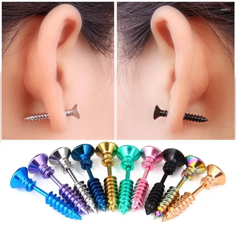 Boucles d'oreilles Stud Multicolor Men de boucle d'oreille Spike Fashion sans acier unisexe Bijoux d'oreille fille Boy Bijoux Drop Wholesale