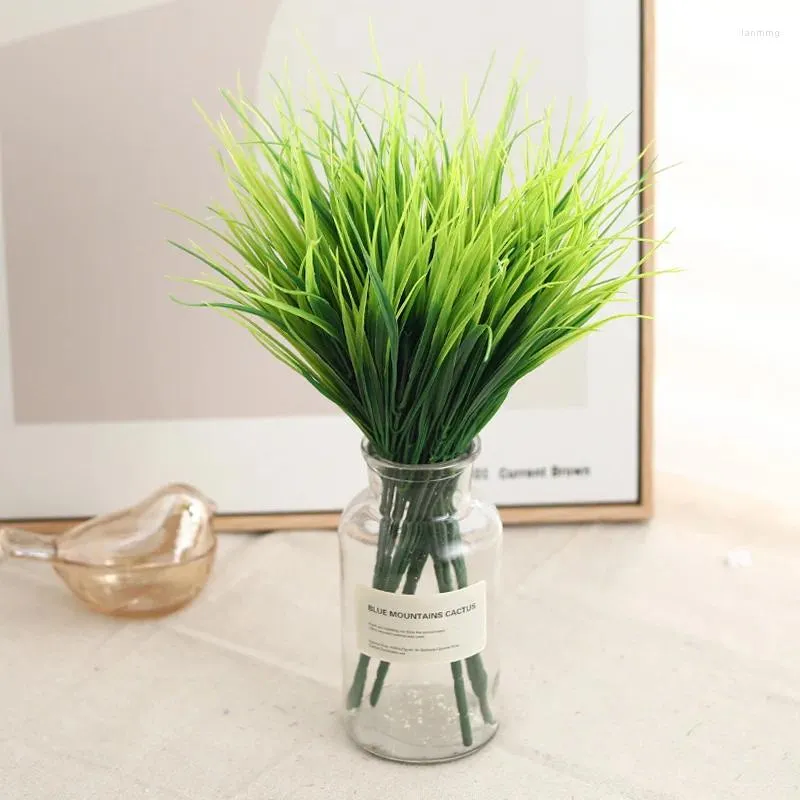 Decorative Flowers Artificial Plastic Wheat Grass Green For Wedding Home Gardening Outdoor False Plant Craft Supplies DIY Decoration