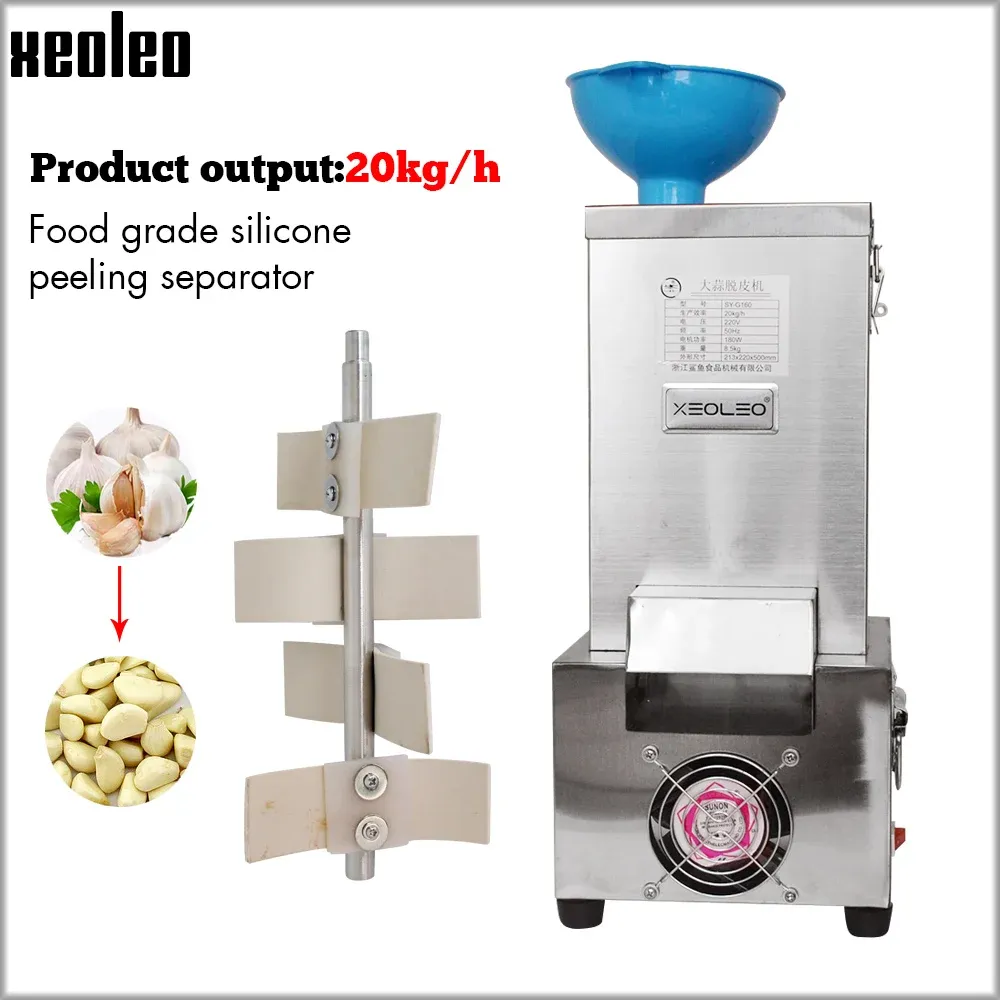 Peelers Xeoleo Máquina de pelado de ajo 20 kg/h Peeler de ajo Pedro Peeling Maker de acero inoxidable Procesador de alimentos eléctricos 180W 220V