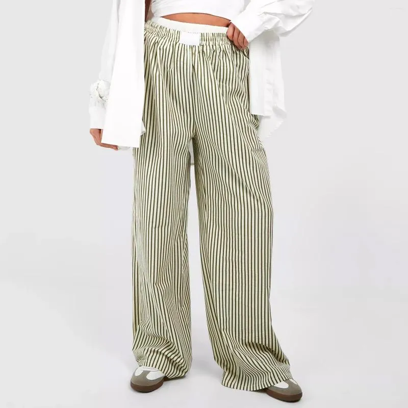 Women's Pants Hirigin Y2K Striped Lounge Vintage Elastic Waist Loose Comfy Casual Pajama Sleeping Trousers