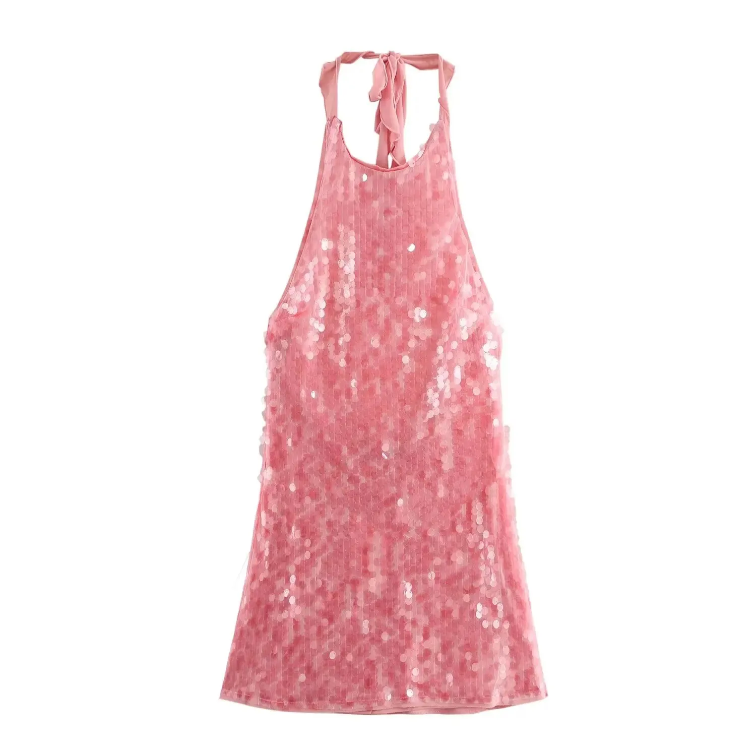 Sexy Pink Sequin Halter Mini ss Sexy Pink Sequin Halter Mini ss