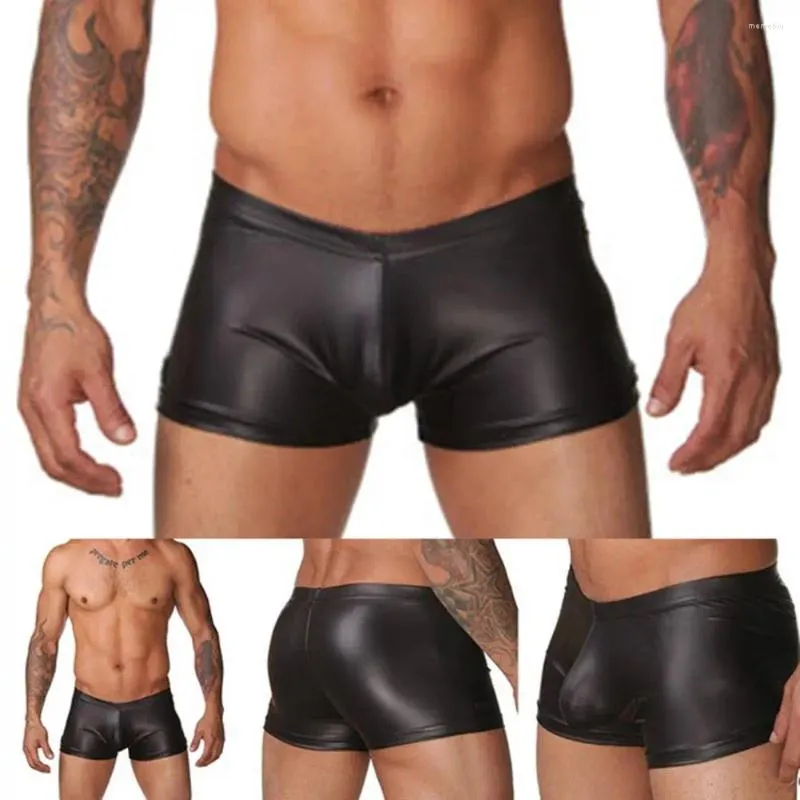 Underpants Homme Boxers Panties Men Underwear Faux Leather Boxer Shorts Boxershorts Man 2024 Swimwear Sexy