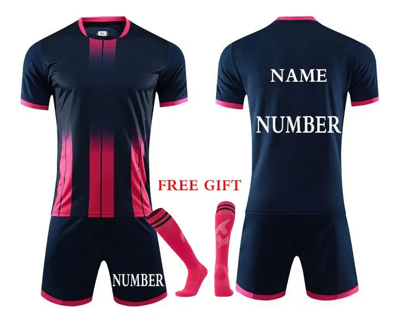 T-Shirts Custom Men Kids Soccer Jerseys Suit Boys Football Uniforms Futebol Shirt Sets Soccer Kit Children Girls Sportswear Clothing