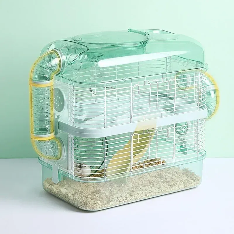 Cages Transparent Villa Castal Pet Nest Double couche Hamster Cage Petit animal de compagnie Hamster Guinée Pig Acrylique Grande maison NEST INSTRUCTION