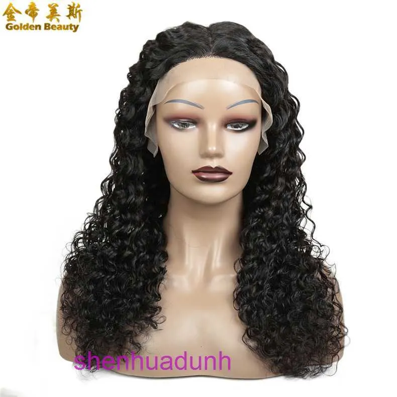 Front lace hand-woven human hair headband 13 6 Tpart deep wave wig