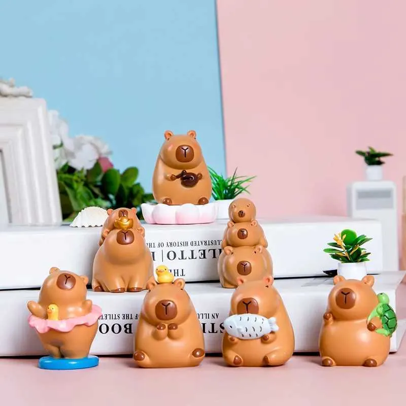 Blind Box New Capybara Blind Box Simulation Capibara Figure Doll Daily Life Series For Children Birthday Christmas Gift Y240422