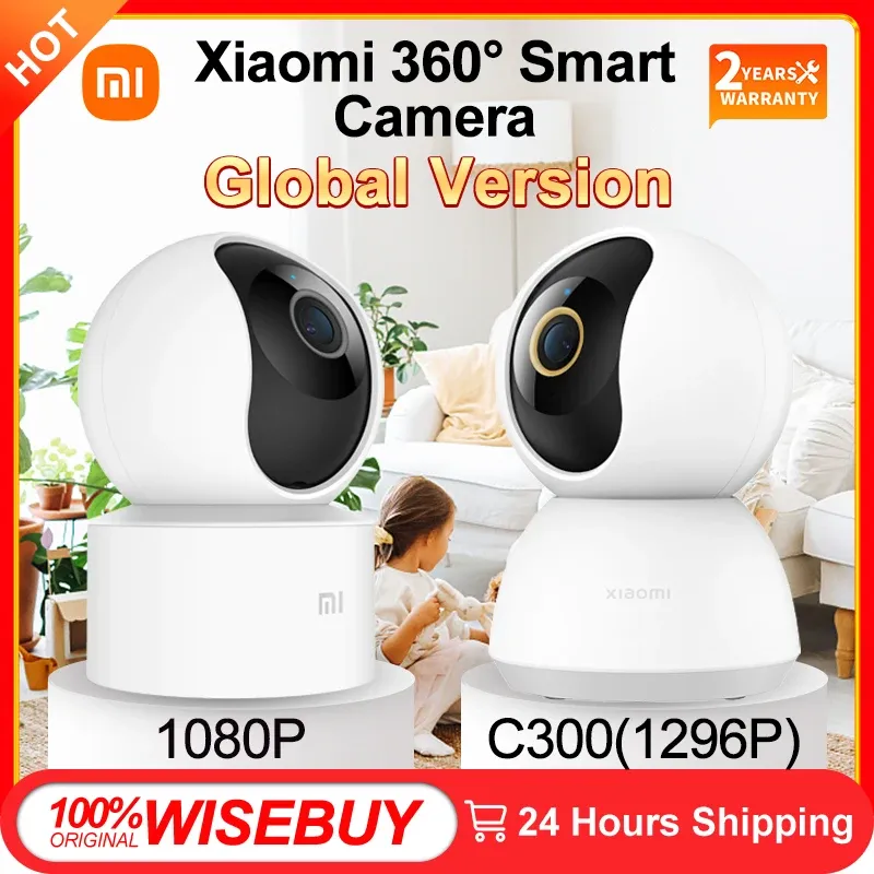 Cameras Globalna Wersja Xiaomi Mini 360 ° Kamera PTZ IP SE 1080P C300 WiFi podczerwieni noktowizor ai humanoidalne wykrywanie dla mi intel