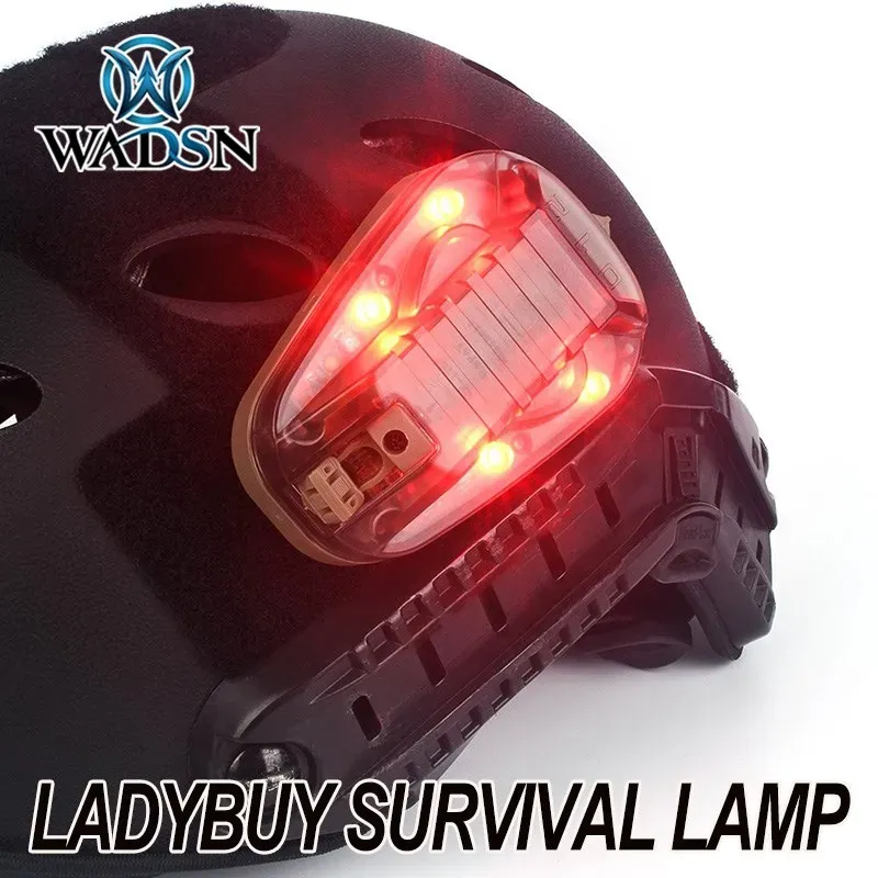 Helmets WADSN Ladybird Lamp FAST Helmet Light Red Green IR Strobe Outdoor Survival LED Head Lamp Hunting Waterproof Ladybug signal Light