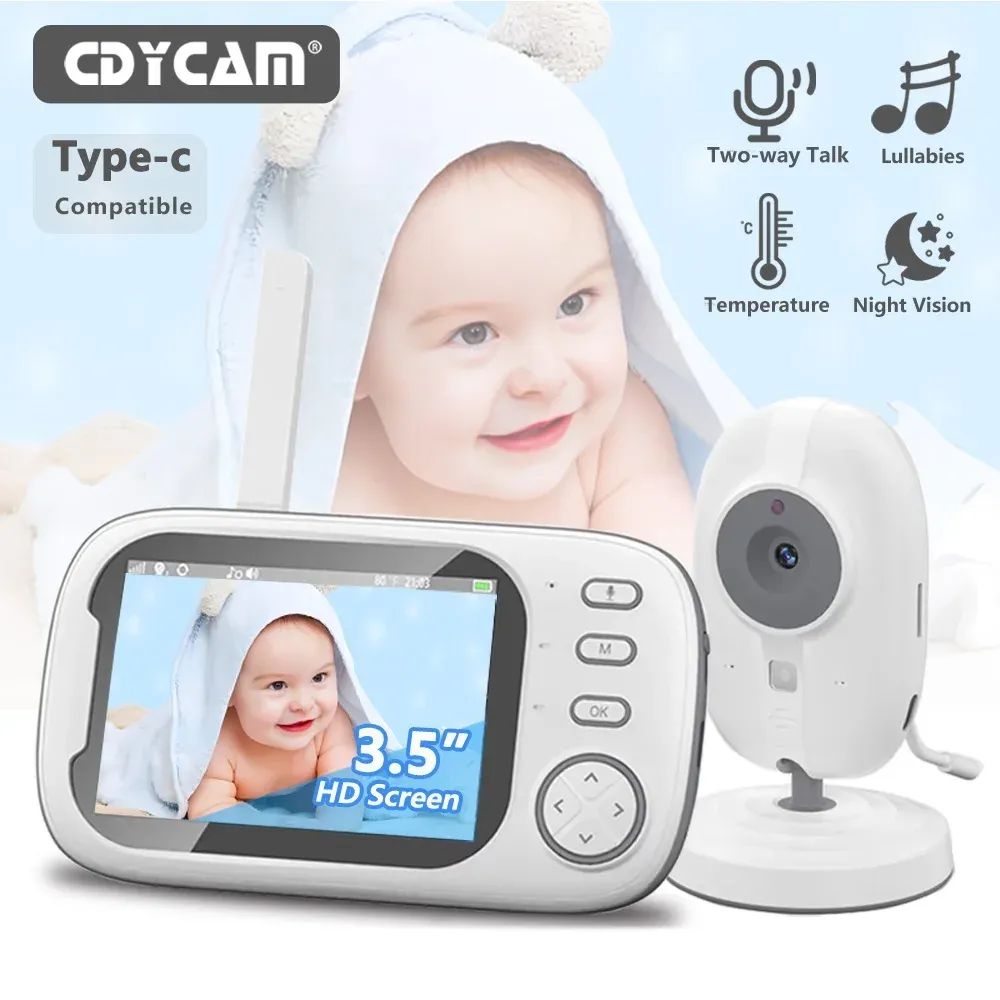 Moniteurs Video Baby Monitor Mother Kids Twoway Audio Night Vision Vision Video Subselance Camera avec une mise à jour de l'écran d'affichage de la température VB603