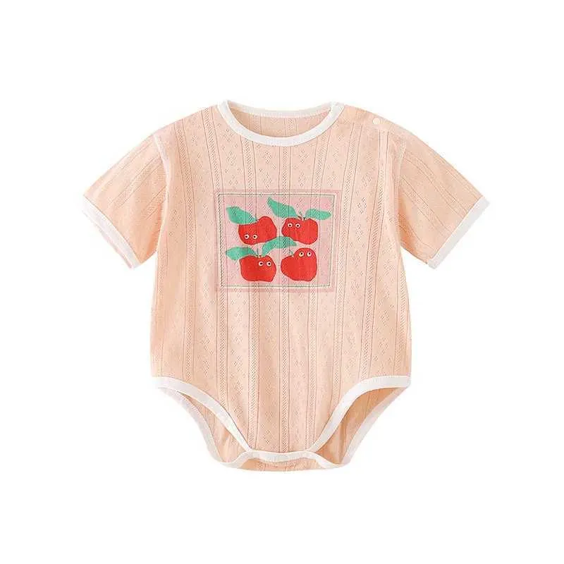 Rompers 2024 Summer Neonato per neonato per neonato cotone manica corta abito da corpo da ragazzo salta abiti 0-24m H240423