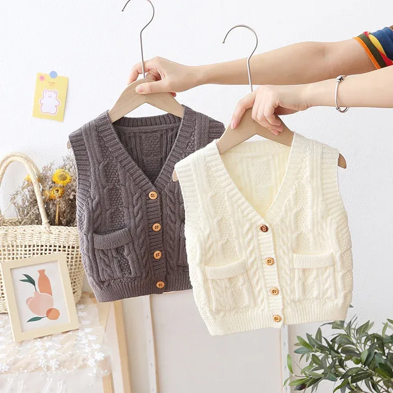 Schichten Lawadka 12m5t ärmellose gestrickte Babykleidung Weste für Mädchen Jungen Frühling Herbst Casual Jungen Mädchen Kinderkleidung Weste Coat