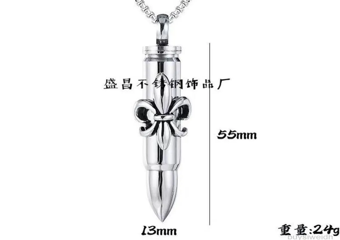 Designer Chrome Pendant Necklace Creative Accessories Titanium Steel Bullet Cast Men039s Hearts Original Lover Gift Cross CH C2527801