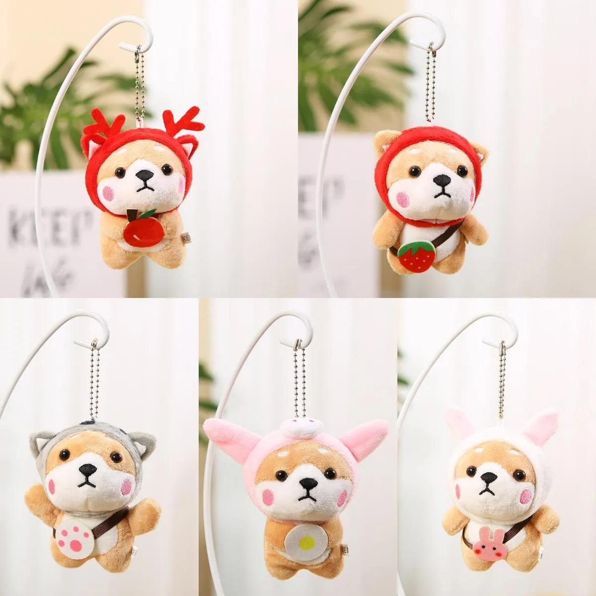 Mignon, laid, mignon chien poupée pendentif peluche jouet réseau de jouet rouge shiba petit taille de livre de poupée pour enfants