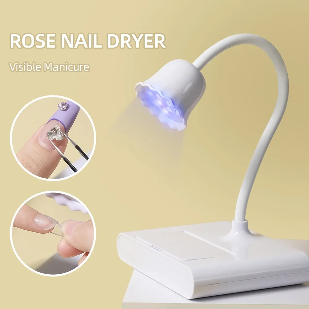 Kit asciugatrice per unghie rosa con specchio mini lampada a led unghie falsa un chiodo manicure inco