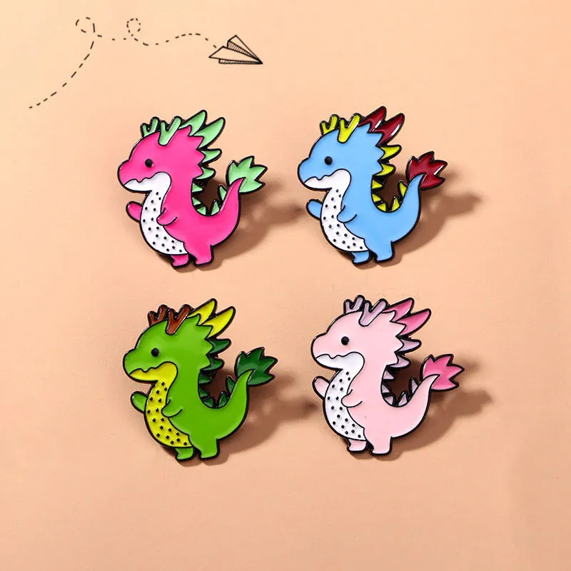 Spille per spilla per donne per bambini zaino artigianato decorazioni in metallo divertimento cartone animato animale dinosauro gioiello alla moda per spille all'ingrosso