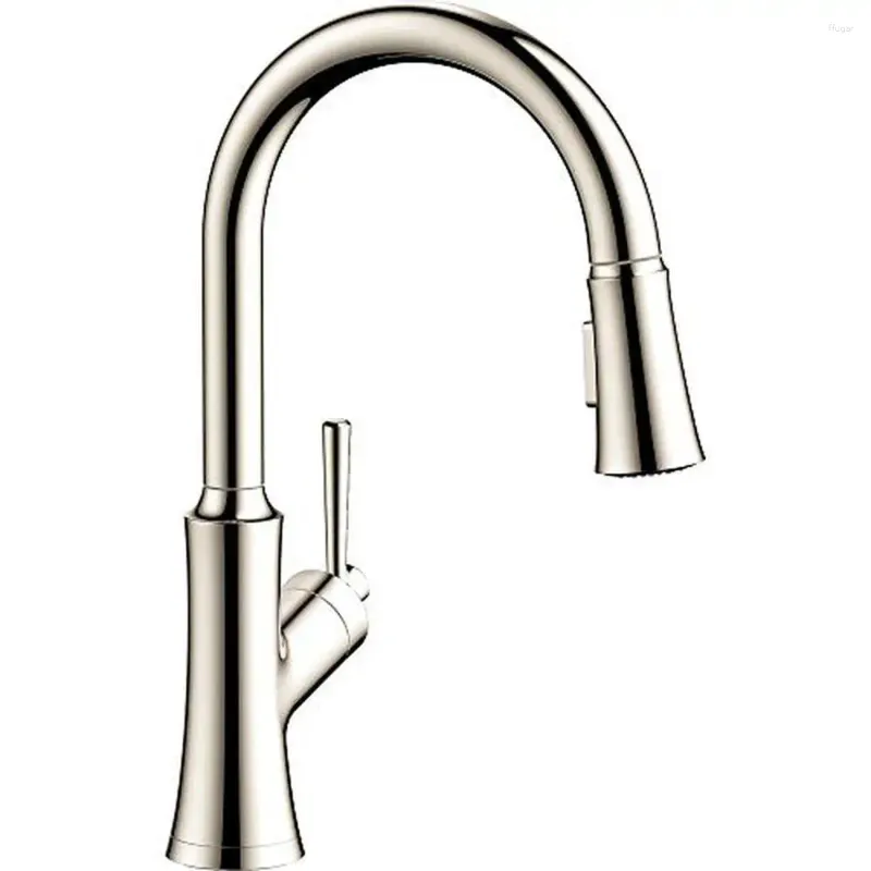 Kitchen Faucets Brushed Nickel High Arc Faucet Flexible Configuration Solid Brass Construction Extended Hose Range 2 Spray Modes Easy