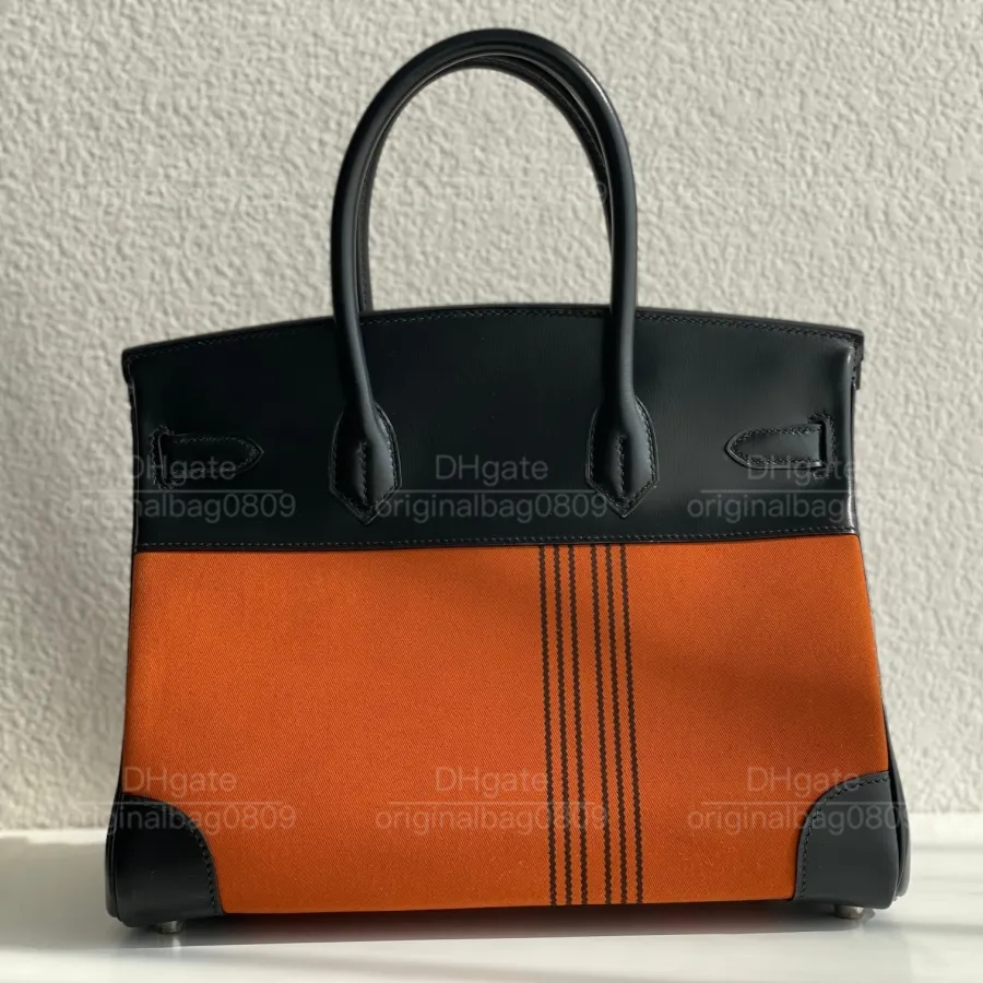 12A1: 1 Designer TOTE -tassen Handgemaakte originele echte lederen niche -kunstkleur bijpassende strepen verfraaid ontwerp luxe handtassen met prachtige doos.