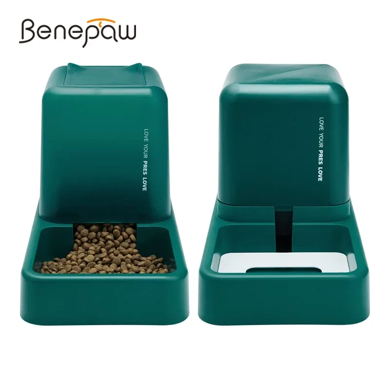 Matning Benepaw stor kapacitet Automatisk hundmatningsvatten Dispenser Pet Gravity Watering Matmatningstillbehör Kattunge valp dricka