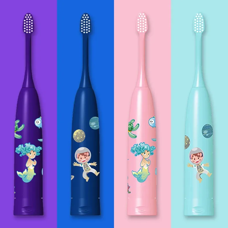 Brosse à dents Supcare Sonic Electric Brosse pour les enfants avec 1 chef de bosse à dents de voyage d'enfant pour enfants pour enfants pour les enfants de 312 ans