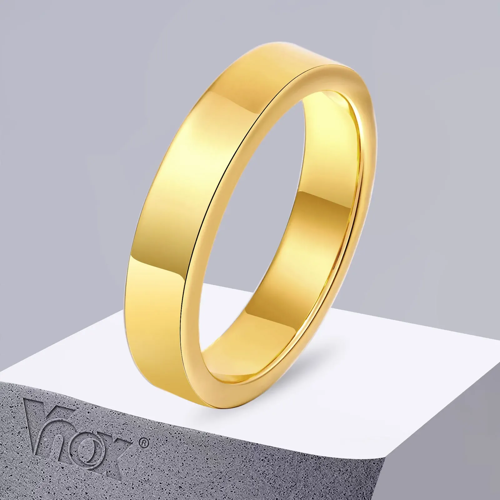 Band VNOX 2/4/6/8mm Tungen Ring for Men Women, Baisc Simple Gold Color Wedding Band, Anti Scratch Minimalist Ring