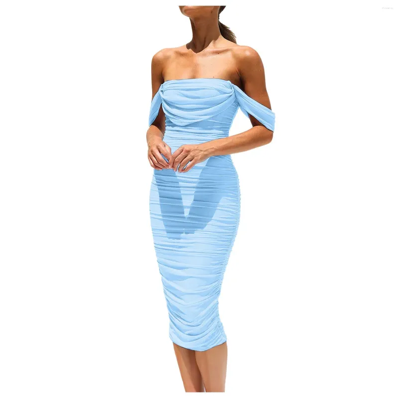 ready and ruched mesh midi dress blue Navy Blue Mesh Ruched Side Slit Midi Dress – PinkBlush main image 1