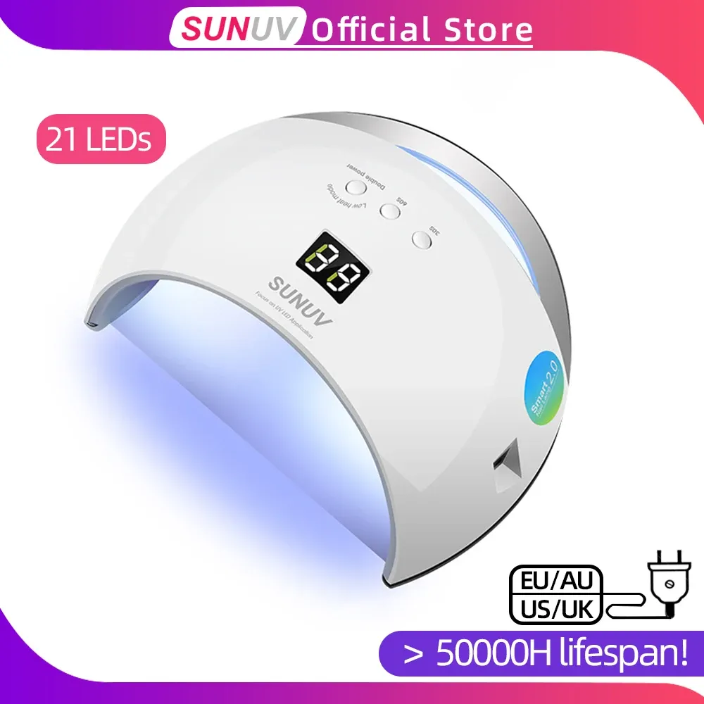 Kits Sunuv Sun6 Smart Lamp Nail Led Uv Lamp Dryer Metal Bottom Lcd Timer Multicolors for Curing Uv Gel Polish Nail Art Tools