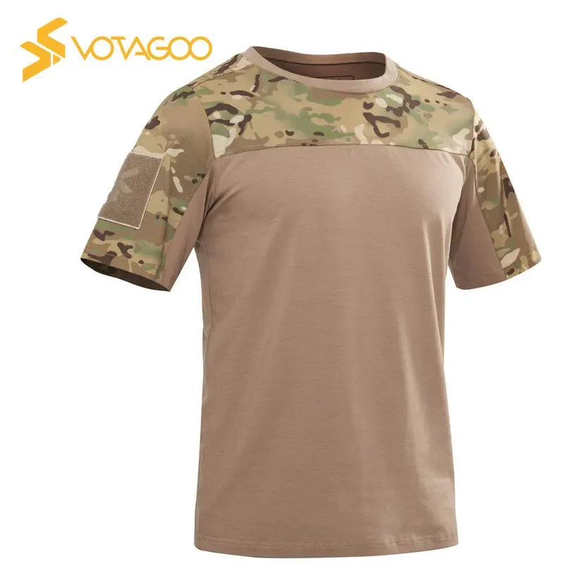 Kamienigłe męskie warstwy bazowe myśliwskie taktyczne Tshirt MultiCam Camoflouge Bojowni mundury Shortsleeved Szybki sucha do polowania